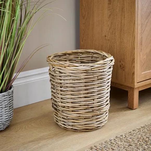 Small Round Waste Bin - Natural, Rattan image