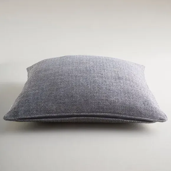 Square Cushion Cover Herringbone - Blue, Polyester
