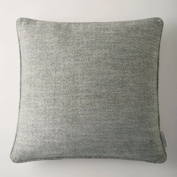 Square Cushion Cover Herringbone - Olive, Polyester