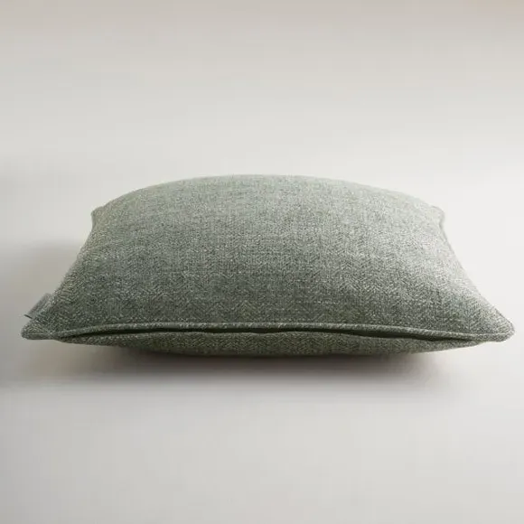 Square Cushion Cover Herringbone - Olive, Polyester