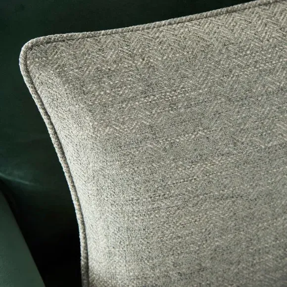 Square Cushion Cover Herringbone - Olive, Polyester