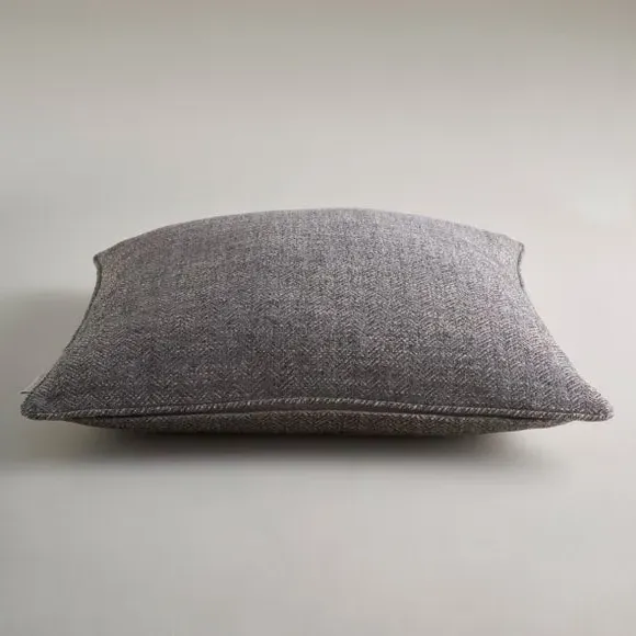 Square Cushion Cover Herringbone - Steel, Polyester