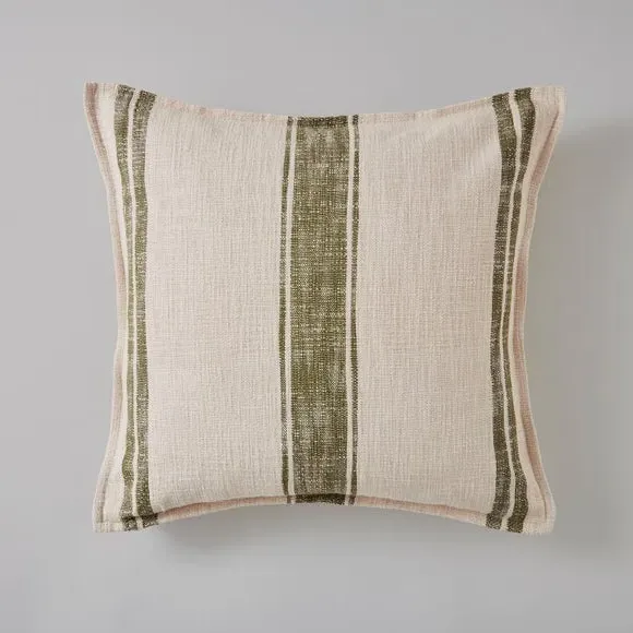 Square Cushion with Feather Fill - Cream, Cotton
