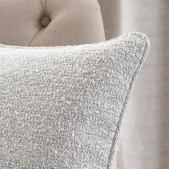 Square Cushion with Removable Cover - Grey, Boucle