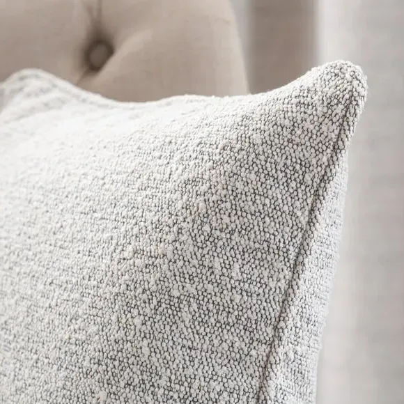 Square Cushion with Removable Cover - Grey, Boucle