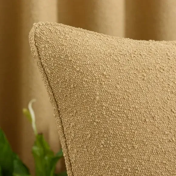 Square Cushion with Removable Cover - Honey, Boucle