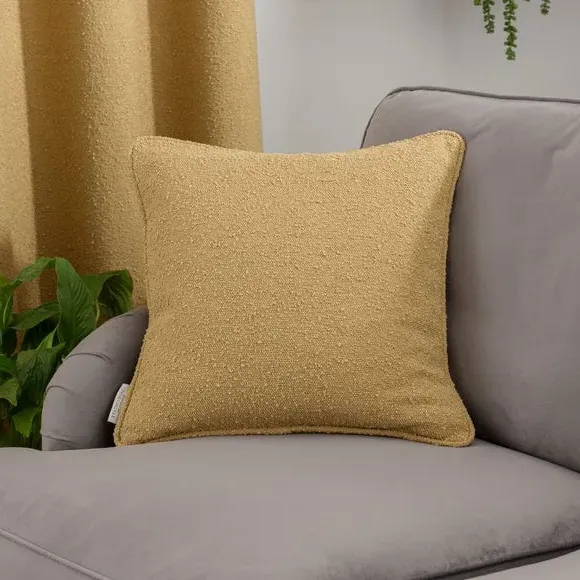 Square Cushion with Removable Cover - Honey, Boucle
