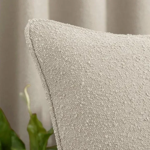 Square Cushion with Removable Cover - Natural, Boucle