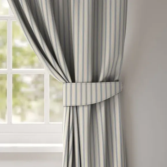 Striped Curtain Tieback - Ashley Blue image