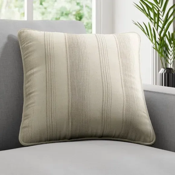 Striped Cushion Cover - Dove, Cotton