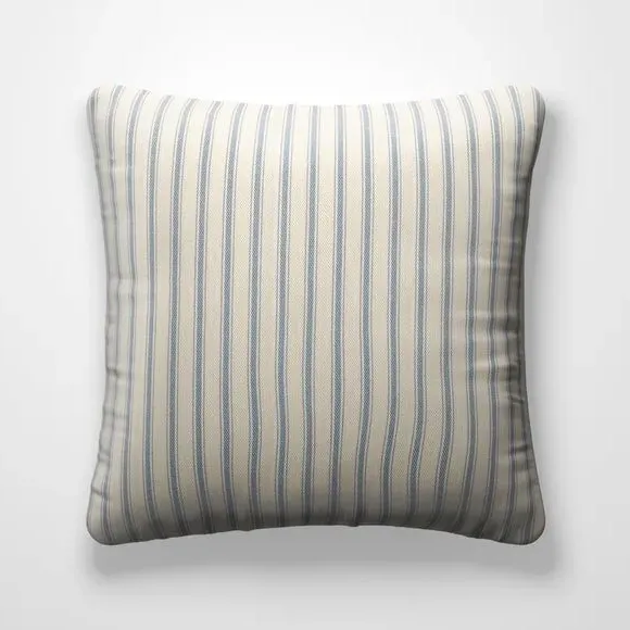 Striped Cushion Cover with Edge Options - Blue