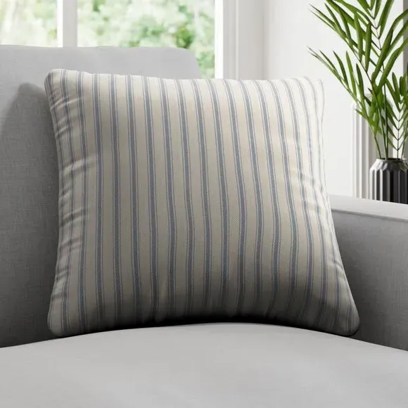 Striped Cushion Cover with Edge Options - Blue image