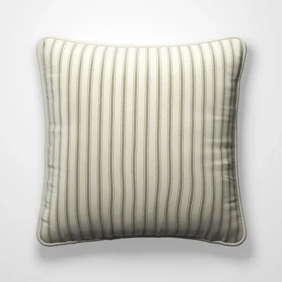 Striped Cushion Cover with Edge Options - Green