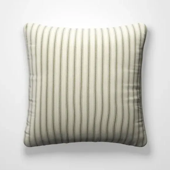 Striped Cushion Cover with Edge Options - Green