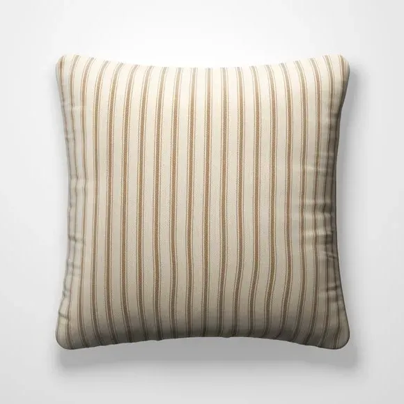 Striped Cushion Cover with Edge Options - Natural