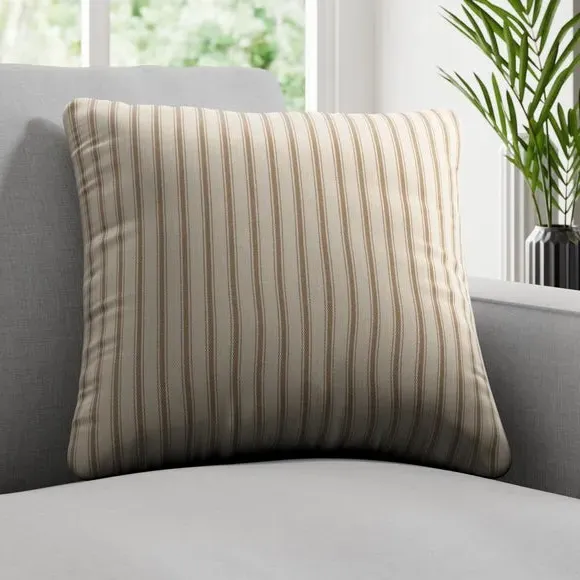 Striped Cushion Cover with Edge Options - Natural