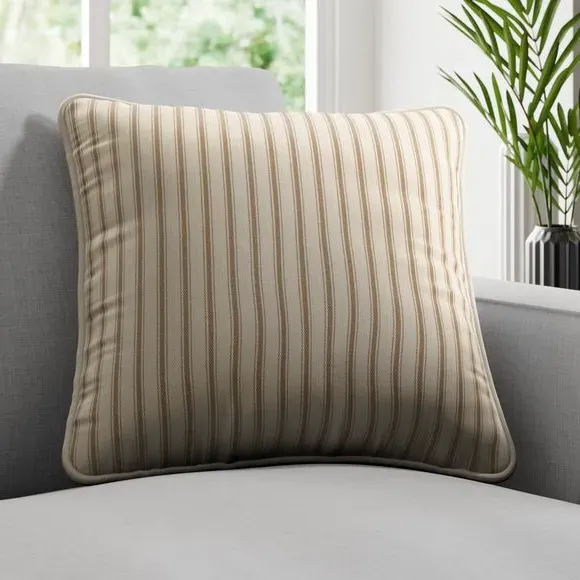 Striped Cushion Cover with Edge Options - Natural