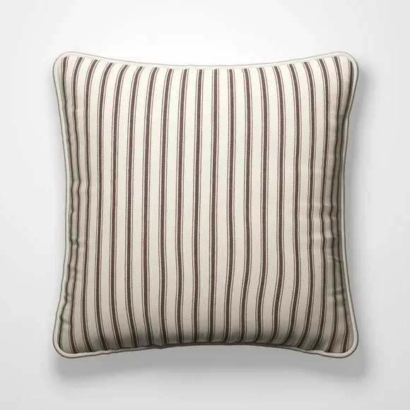 Striped Cushion Cover with Edge Options - Thistle