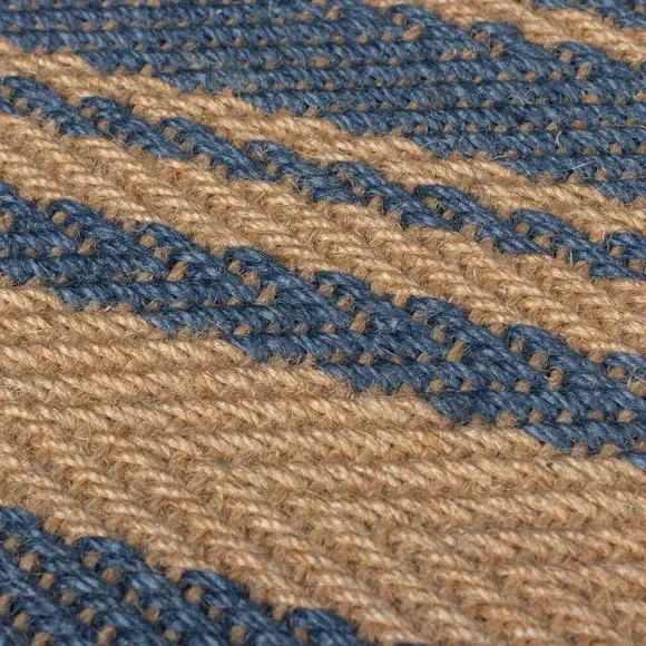 Striped Flatweave Rug - Blue, Jute