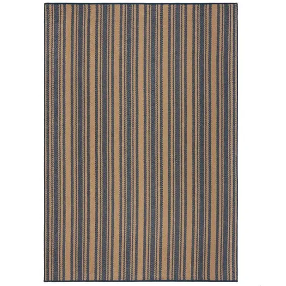 Striped Flatweave Rug - Blue, Jute
