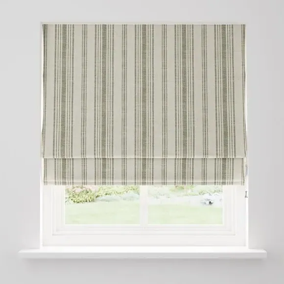 Striped Roman Blind Fully Lined - Olive