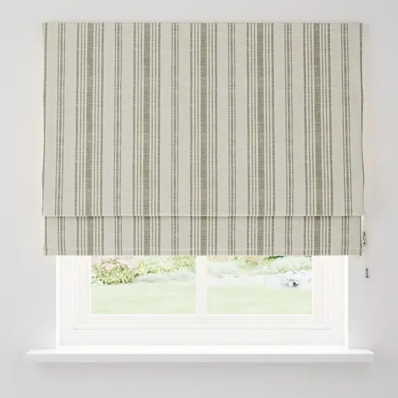 Striped Roman Blind Fully Lined - Olive