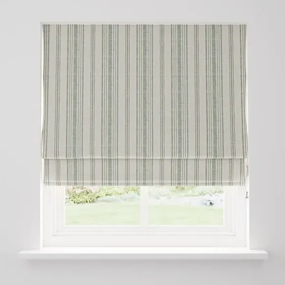 Striped Roman Blind Fully Lined - Sage
