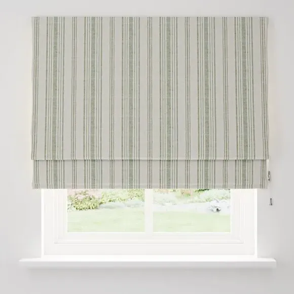 Striped Roman Blind Fully Lined - Sage