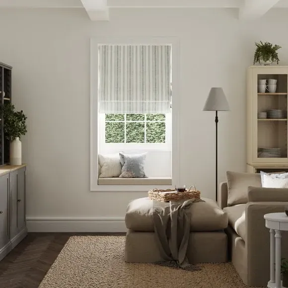 Striped Roman Blind Fully Lined - Sage