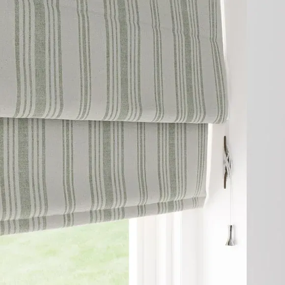 Striped Roman Blind Fully Lined - Sage
