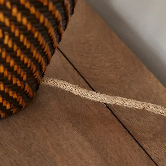 Table Lamp with Pull Cord - Brown, Rattan