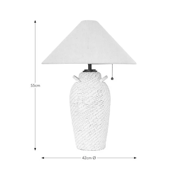 Table Lamp with Pull Cord - Natural, Rattan