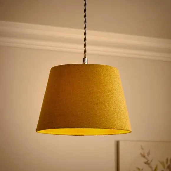 Tapered Lamp Shade with Brass Frame - Gold