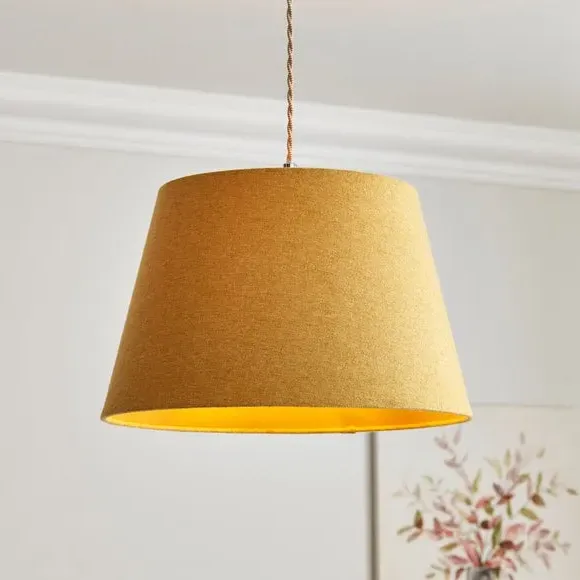 Tapered Lamp Shade with Brass Frame - Gold