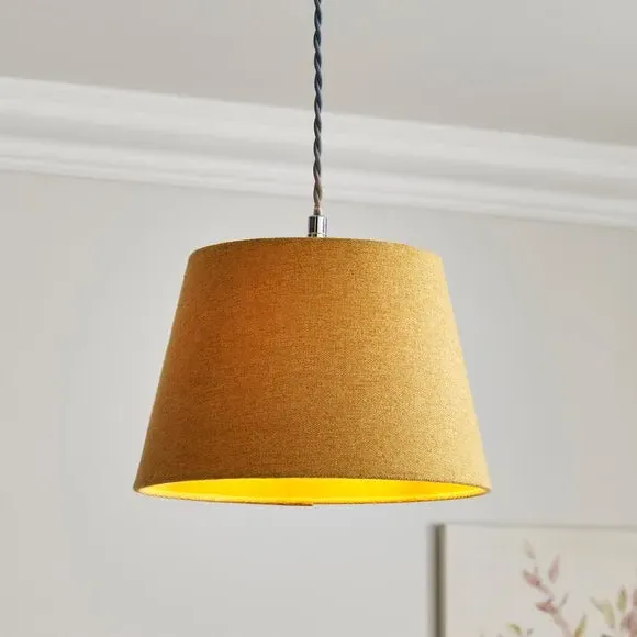 Tapered Lamp Shade with Brass Frame - Gold image