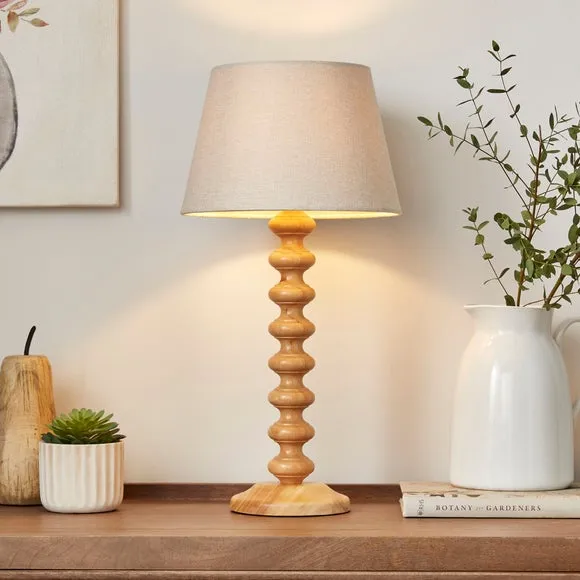 Tapered Lamp Shade with Brass Frame - Natural