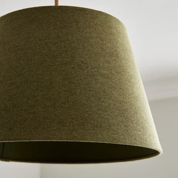 Tapered Lamp Shade with Brass Frame - Olive
