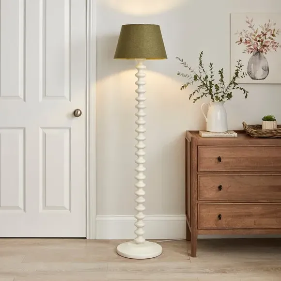 Tapered Lamp Shade with Brass Frame - Olive