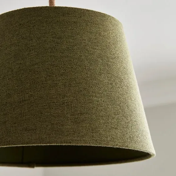 Tapered Lamp Shade with Brass Frame - Olive