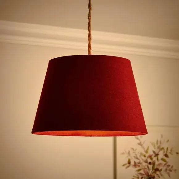 Tapered Lamp Shade with Brass Frame - Wine