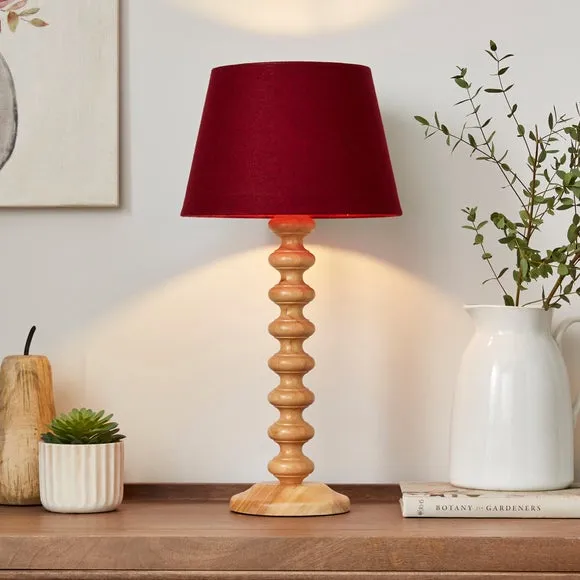 Tapered Lamp Shade with Brass Frame - Wine