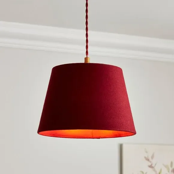 Tapered Lamp Shade with Brass Frame - Wine