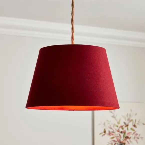 Tapered Lamp Shade with Brass Frame - Wine