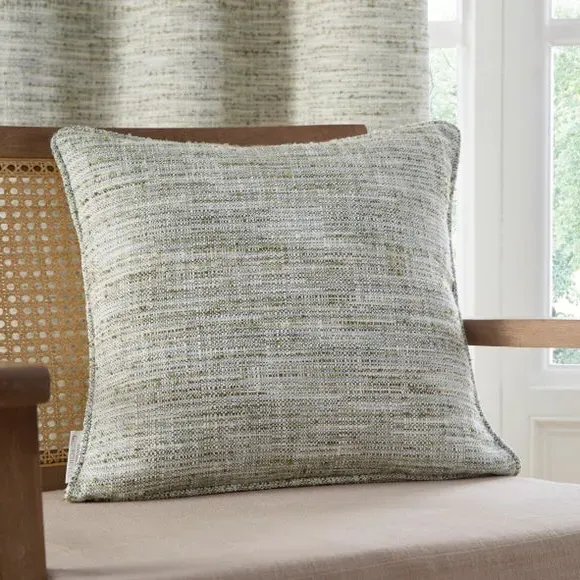 Textured Cushion with Feather Fill - Green, Polyester image