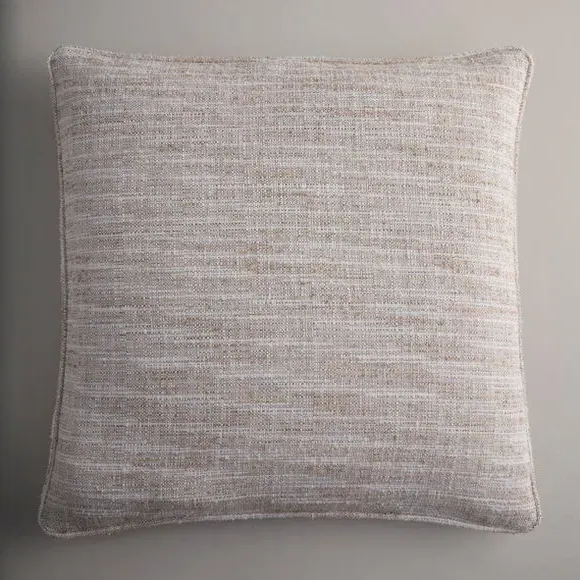 Textured Cushion with Feather Fill - Natural, Polyester
