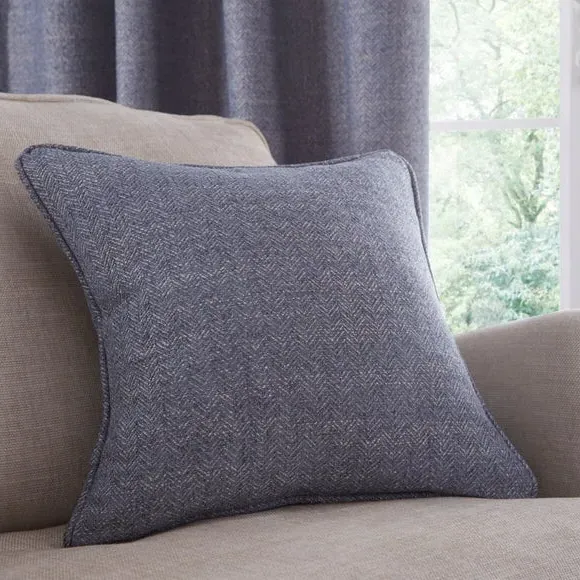 Textured Cushion with Removable Cover - Blue image