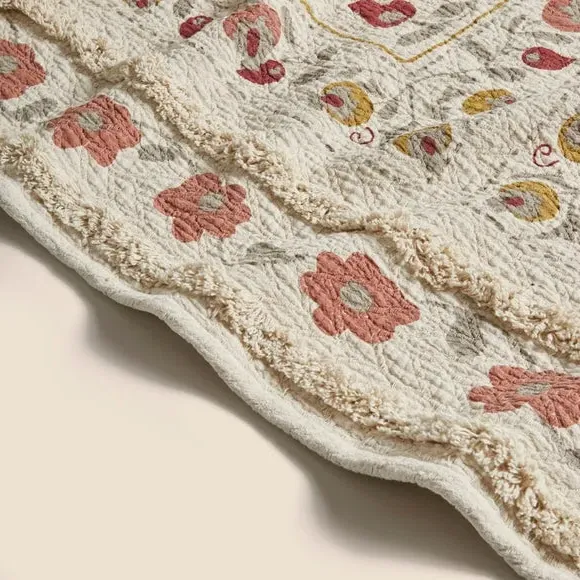 Tufted Throw Blanket - Multicolor, Matelassé