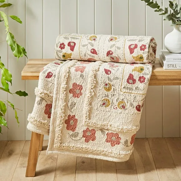 Tufted Throw Blanket - Multicolor, Matelassé