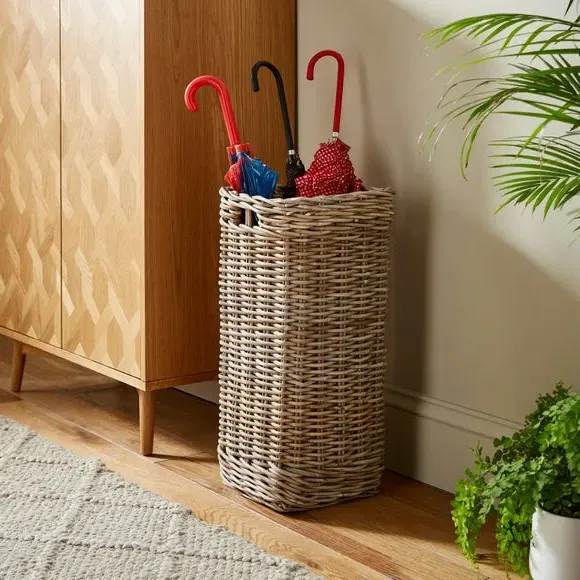 Umbrella Stand - Grey, Rattan image