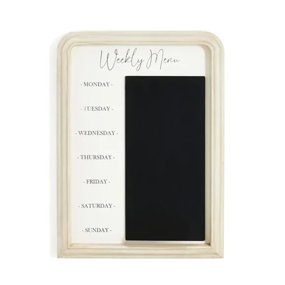 Weekly Menu Memo Board - Wood, Chalkboard
